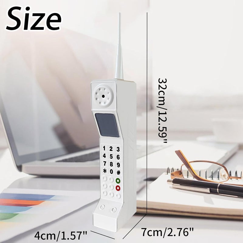 YIHAOSSING 90s Phone Prop,Vintage Phone Decor,Old School Cell Phone for 80s 90s Party Decorations, for Home Living Room Decor Desktop Decoration(White) - Image 4